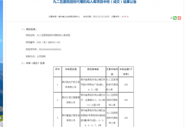 貴州陽光產權交易所有限公司獲選“九二五醫院招標代理機構入庫”項目入圍